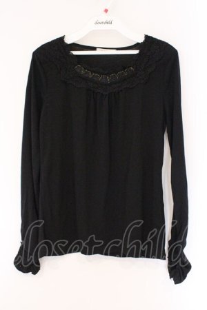 画像: axes femme / 胸元ラメレース使いインナープルオーバー M クロ O-26-03-23-081-AX-TO-OW-OS