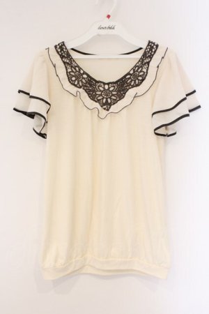 画像: axes femme / ショルダーフリルプルオーバー M キナリ O-26-03-23-082-AX-TO-OW-OS