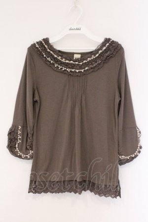 画像: axes femme / ポンポンモチーフ使いプルオーバー M チャコールグレー O-26-03-23-084-AX-TO-OW-OS