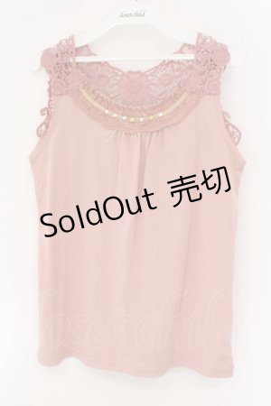 画像: axes femme / バックフラワーレースタンク M ピンク O-26-03-23-087-AX-TO-OW-OS