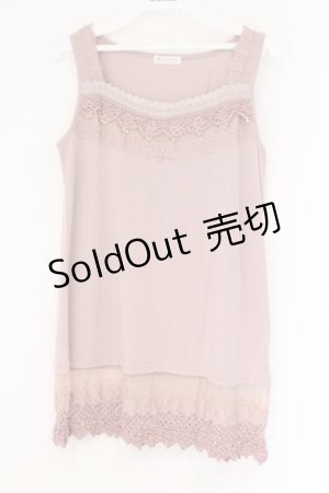 画像: axes femme / カギ編みロングキャミ M ピンク O-26-03-23-088-AX-TO-OW-OS