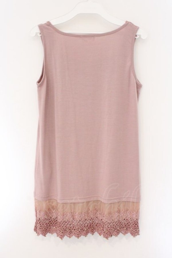 画像3: axes femme / カギ編みロングキャミ M ピンク O-26-03-23-088-AX-TO-OW-OS (3)