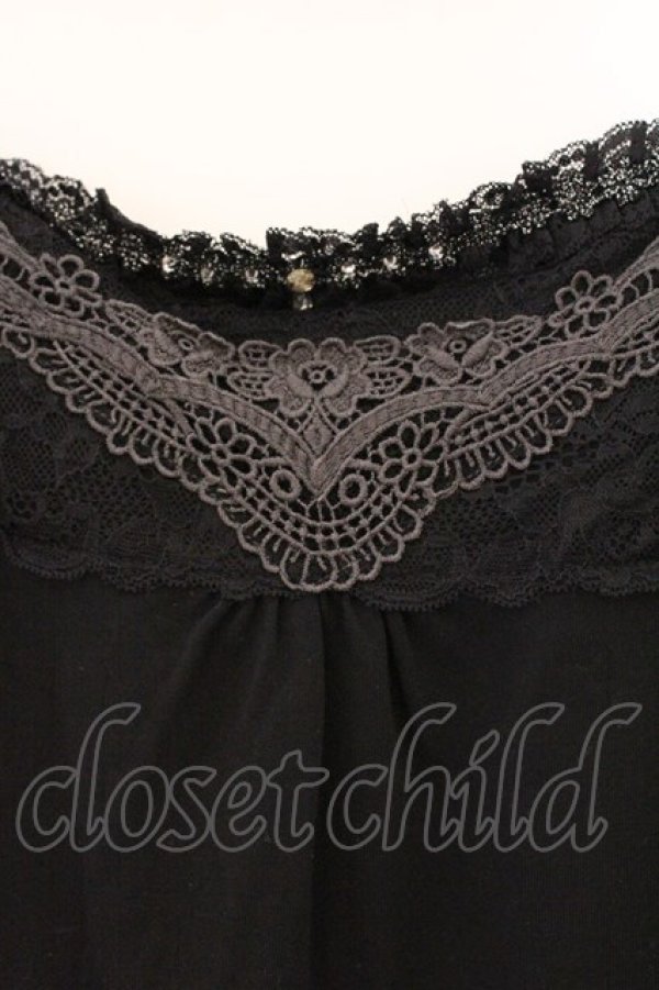 画像2: axes femme / レース＆ストーン使いキャミ M クロ O-26-03-23-089-AX-TO-OW-OS (2)