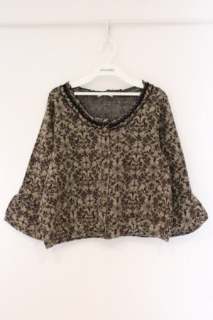 画像: axes femme / アラベスク風ニットカーディガン M ベージュ系 O-26-03-23-091-AX-TO-OW-OS