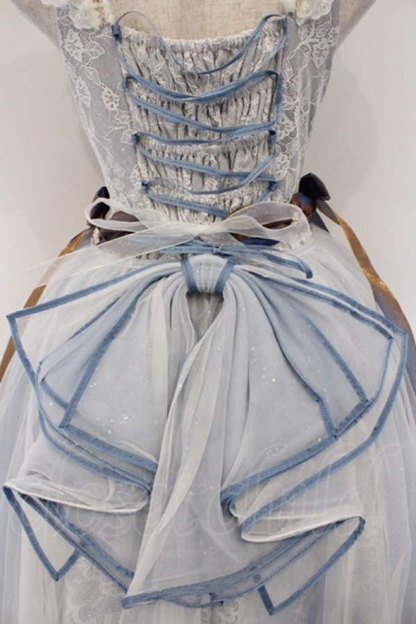 画像6: Elpress L / 総レースジャンパースカート　ドレス S サックス O-26-03-23-007-PU-OP-OW-OS (6)