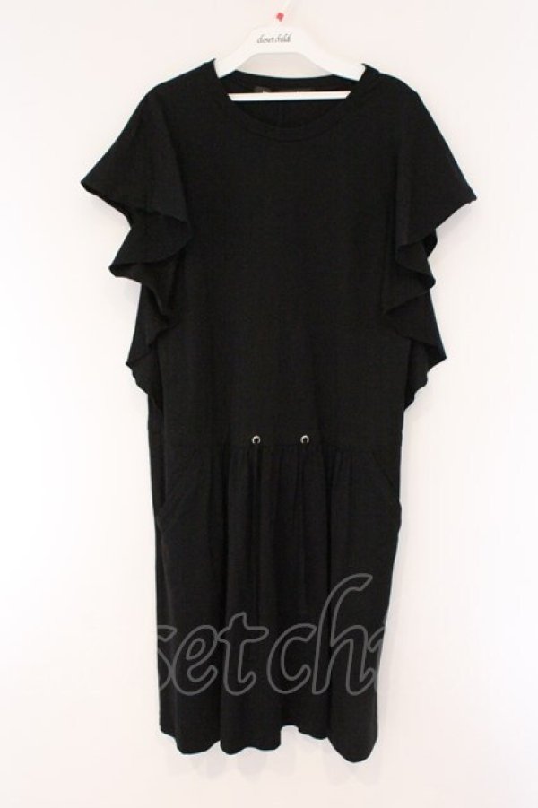 画像1: Jane Marple Dans Le Salon / High Gauge T-cloth Ruffle Sleeve OP　ワンピース M クロ O-26-03-23-094-JM-OP-OW-OS (1)