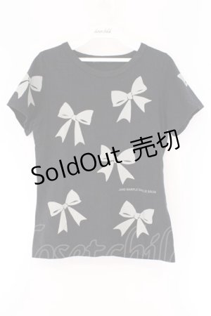 画像: Jane Marple Dans Le Salon / リボンptTシャツ M クロ O-26-03-23-095-JM-TO-OW-OS