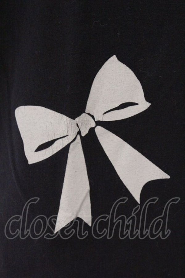 画像2: Jane Marple Dans Le Salon / リボンptTシャツ M クロ O-26-03-23-095-JM-TO-OW-OS (2)