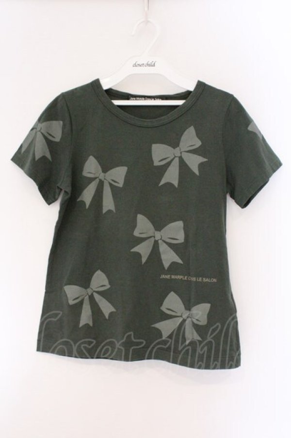 画像1: Jane Marple Dans Le Salon / リボンptTシャツ M カーキグリーン O-26-03-23-096-JM-TO-OW-OS (1)