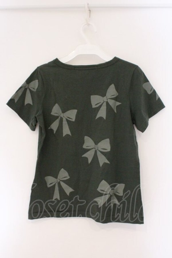 画像3: Jane Marple Dans Le Salon / リボンptTシャツ M カーキグリーン O-26-03-23-096-JM-TO-OW-OS (3)