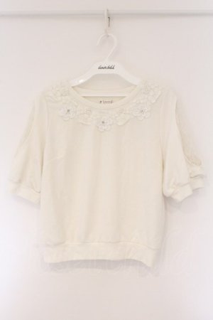 画像: axes femme / フラワーレース配色トップス M シロ O-26-03-23-097-0-TO-OW-OS