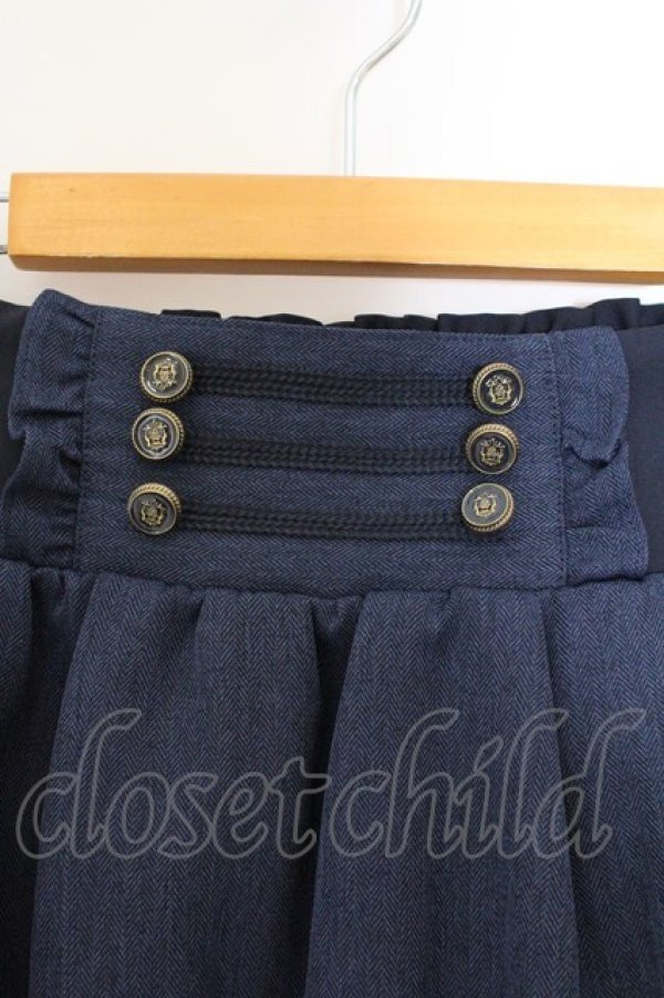 画像2: axes femme / ナポレオンモチーフロングスカート  ネイBー O-26-03-23-008-AX-SK-IG-OS (2)