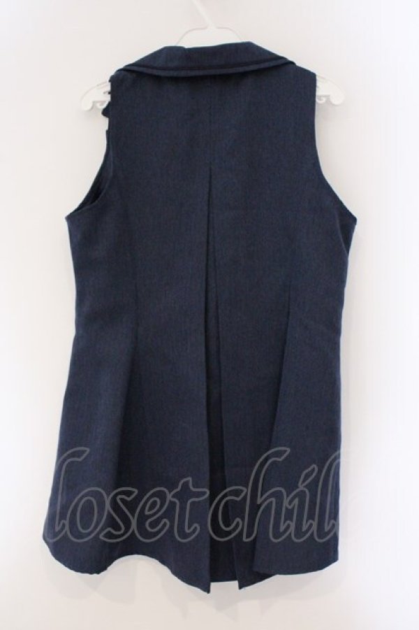 画像3: axes femme / バックタックロングベスト M ネイビー O-26-03-23-009-AX-JA-IG-OS (3)