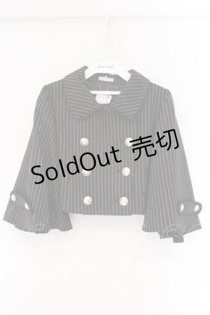 画像: axes femme POETIQUE / ダブルボタンケープジャケット M クロ ストライプ O-26-03-23-012-AX-JA-IG-OS