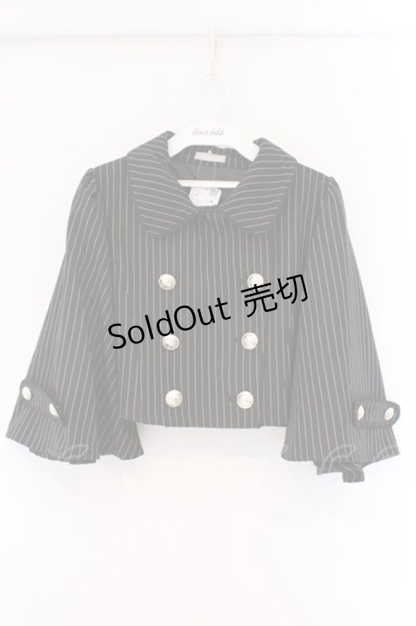 画像1: axes femme POETIQUE / ダブルボタンケープジャケット M クロ ストライプ O-26-03-23-012-AX-JA-IG-OS (1)