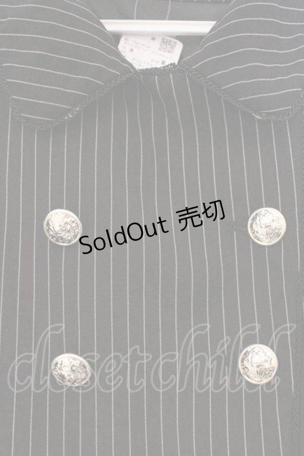 画像2: axes femme POETIQUE / ダブルボタンケープジャケット M クロ ストライプ O-26-03-23-012-AX-JA-IG-OS (2)