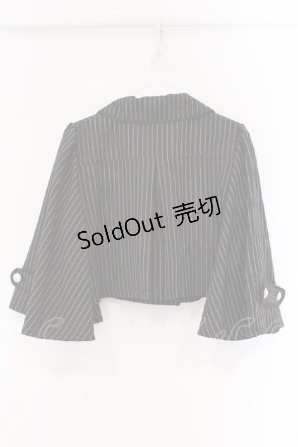 画像4: axes femme POETIQUE / ダブルボタンケープジャケット M クロ ストライプ O-26-03-23-012-AX-JA-IG-OS (4)