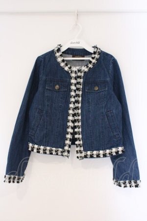 画像: axes femme NOSTALGIE / ツイード×デニムジャケット F インディゴ O-26-03-23-015-AX-JA-IG-OS