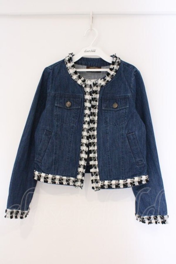 画像1: axes femme NOSTALGIE / ツイード×デニムジャケット F インディゴ O-26-03-23-015-AX-JA-IG-OS (1)