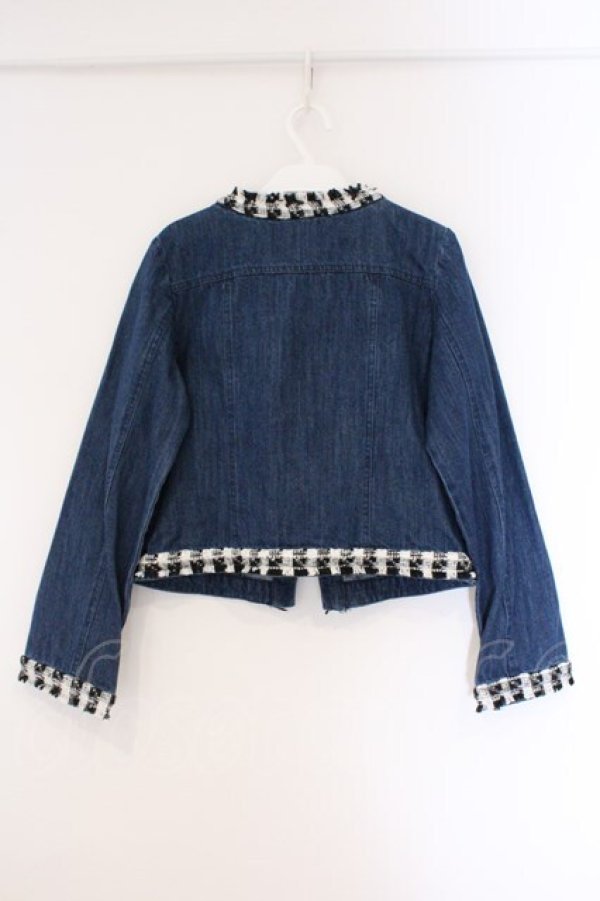 画像3: axes femme NOSTALGIE / ツイード×デニムジャケット F インディゴ O-26-03-23-015-AX-JA-IG-OS (3)