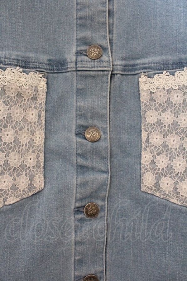 画像2: axes femme / ノーカラージャケット L ライトインディコ゛ O-26-03-23-017-AX-JA-IG-OS (2)