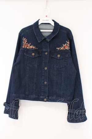 画像: axes femme / 花刺繍ストレッチデニムジャケット L インディゴ O-26-03-23-018-AX-JA-IG-OS