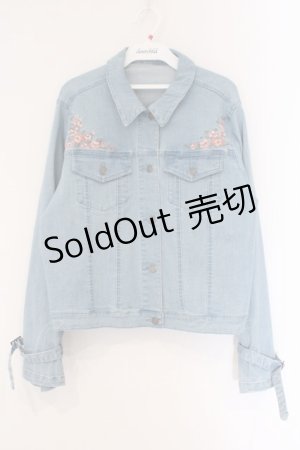 画像: axes femme / 花刺繍ストレッチデニムジャケット L インディゴ O-26-03-23-019-AX-JA-IG-OS
