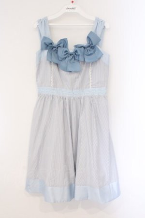 画像: axes femme POETIQUE / リボンデコレーションワンピース  サックス×シロ O-26-03-23-027-AX-OP-IG-OS