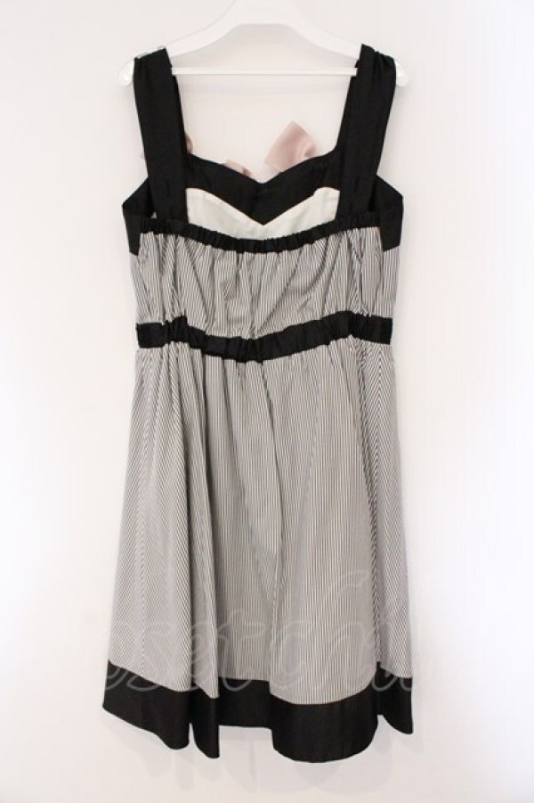 画像3: axes femme POETIQUE / リボンデコレーションワンピース  クロ×シロ×ピンク O-26-03-23-028-AX-OP-IG-OS (3)