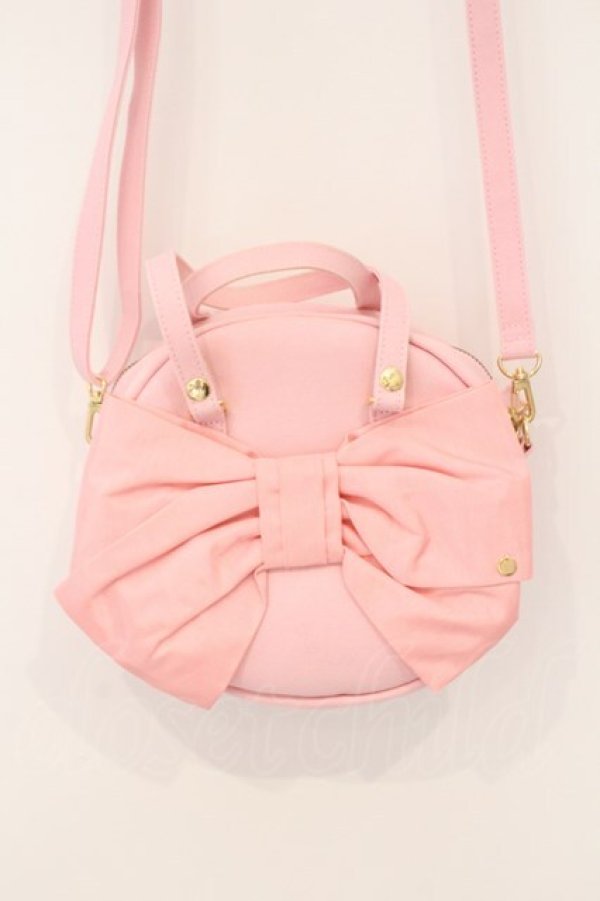画像1: Perla nell' ostrica / シャンタンリボン付きハンプBag　バッグ  ピンク O-26-03-24-003-EL-BG-OW-OS (1)