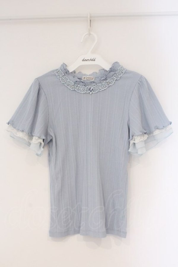 画像1: axes femme / プチスタンドリブプルオーバー F サックス O-26-03-24-030-AX-TO-OW-OS (1)