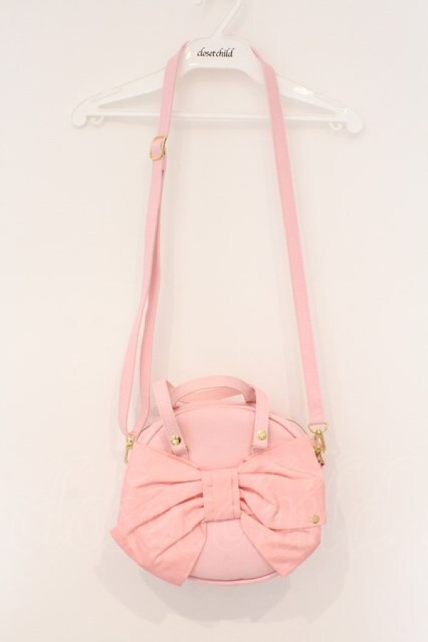 画像2: Perla nell' ostrica / シャンタンリボン付きハンプBag　バッグ  ピンク O-26-03-24-003-EL-BG-OW-OS (2)