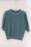 画像1: axes femme / 袖ドットチュールプルオーバー M グリーン O-26-03-24-032-AX-TO-OW-OS (1)