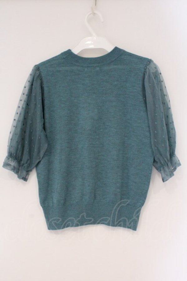 画像3: axes femme / 袖ドットチュールプルオーバー M グリーン O-26-03-24-032-AX-TO-OW-OS (3)