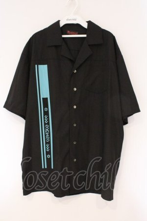 画像: Deorart / バイカラーヘムオープンカラーハーフシャツ M ブラックｘサックス O-26-03-24-038-PU-BL-YM-OS