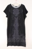画像1: abilletage / トロンプルイユTシャツワンピース  ブラック O-26-03-24-040-GO-OP-OW-OS (1)