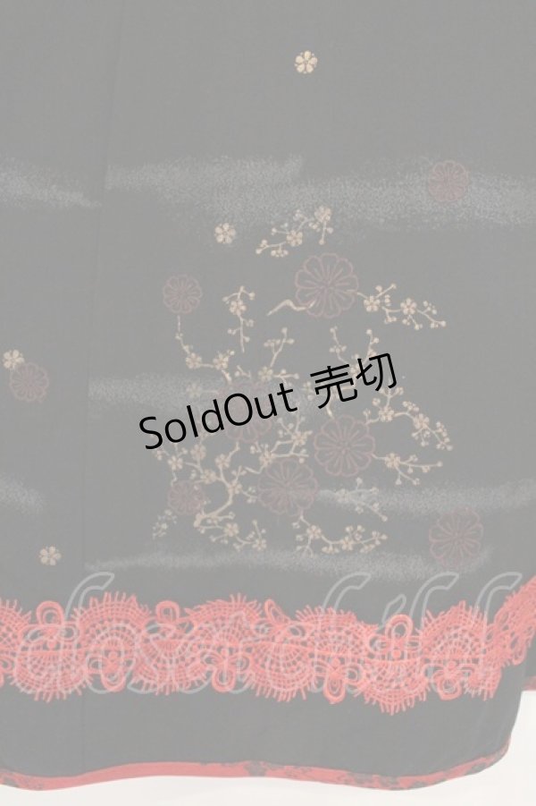 画像3: Ozz oneste / チャイナ風スリットワンピース  ブラック×レッド O-26-03-24-042-OO-OP-OW-OS (3)