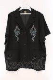 画像1: LISTEN FLAVOR / 薔薇と炎ハーフスリーブジャケット F ブラック O-26-03-24-043-PU-BL-YM-OS (1)