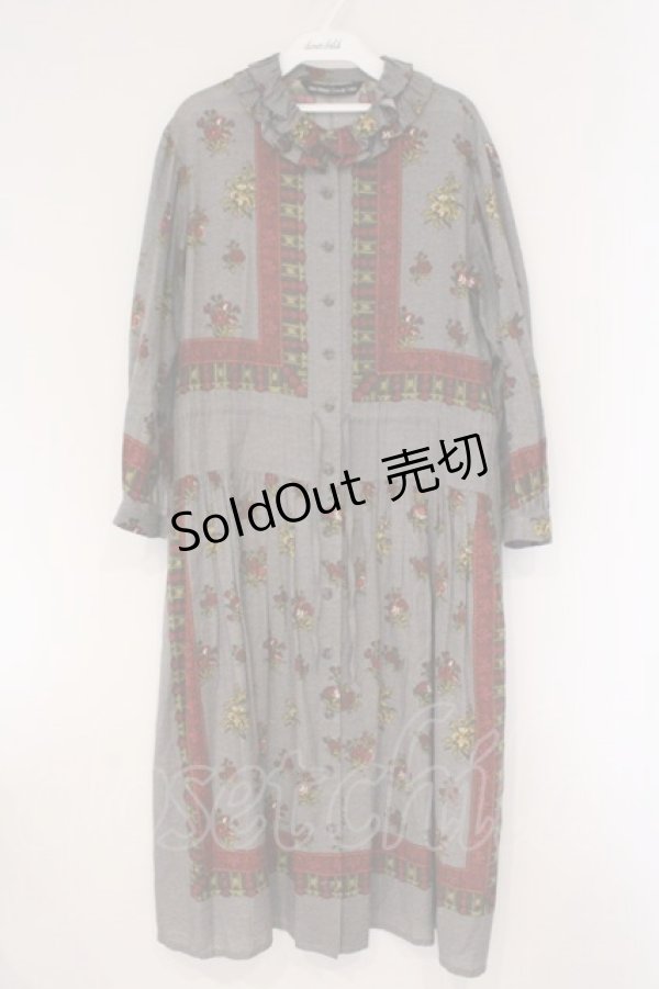 画像1: Jane Marple Dans Le Salon / Flowers of Jouy scarf Agathaドレス M グレー O-26-03-24-045-JM-OP-OW-OS (1)