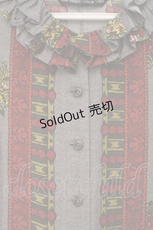 画像2: Jane Marple Dans Le Salon / Flowers of Jouy scarf Agathaドレス M グレー O-26-03-24-045-JM-OP-OW-OS (2)