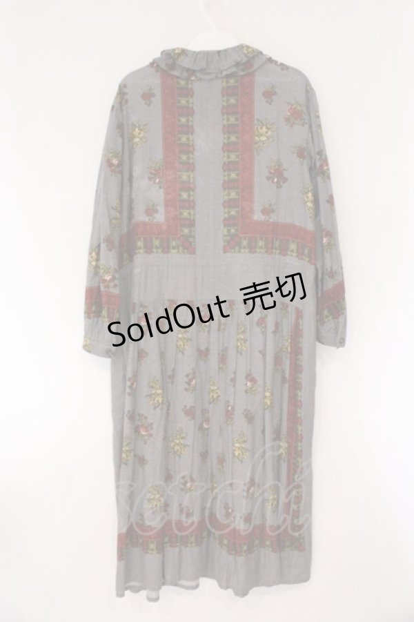 画像3: Jane Marple Dans Le Salon / Flowers of Jouy scarf Agathaドレス M グレー O-26-03-24-045-JM-OP-OW-OS (3)