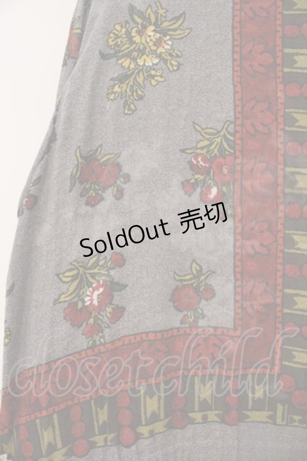 画像4: Jane Marple Dans Le Salon / Flowers of Jouy scarf Agathaドレス M グレー O-26-03-24-045-JM-OP-OW-OS (4)