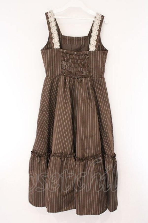 画像3: m petit by misako / TT*AOKストライプジャンパースカート M ブラウン O-26-03-24-049-LO-OP-OW-OS (3)