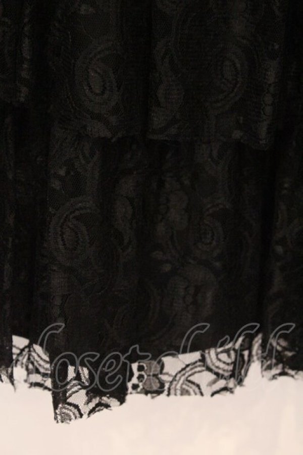 画像2: MARBLE / パニエ入り５段フリルロングボリュームスカート  ブラック O-26-03-24-056-GO-SK-OW-OS (2)