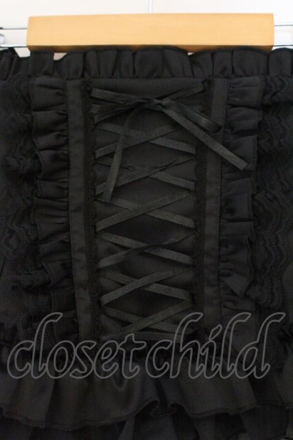 画像2: MARBLE / 総フリル編み上げコルセット  ブラック O-26-03-24-057-GO-TO-OW-OS (2)