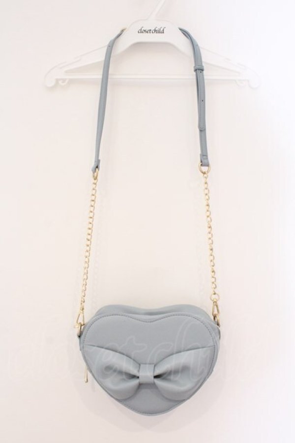 画像2: m petit by misako / ハートポシェット  サックス O-26-03-24-005-0-BG-OW-OS (2)