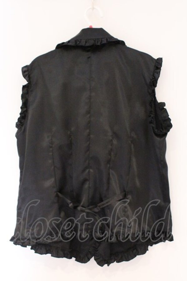 画像4: MARBLE / ブローチコサージュ+フリルタイ付きブラウス  ブラック O-26-03-24-058-GO-BL-OW-OS (4)