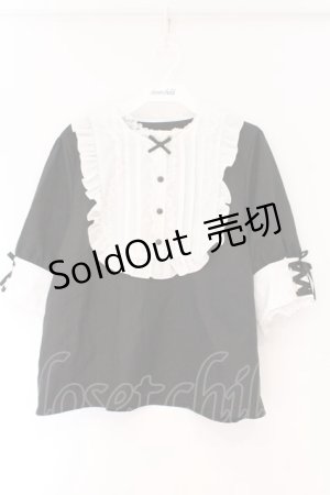 画像: DearMyLove / ラウンドフリルメイドブラウス 3L クロ×シロ O-26-03-24-062-EL-TO-OW-OS