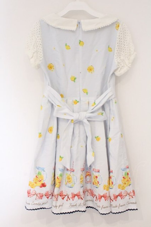 画像4: Ank Rouge / フルーツ柄ワンピース M サックス O-26-03-24-067-CA-OP-OW-OS (4)