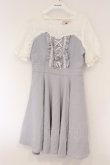 画像1: mille fille closet by LODISPOTTO / レース切替ワンピース M ブルーグレー O-26-03-24-068-LO-OP-OW-OS (1)